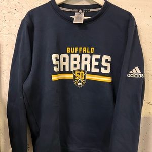 ADIDAS BUFFALO SABRES SWEATER LARGE NAVY